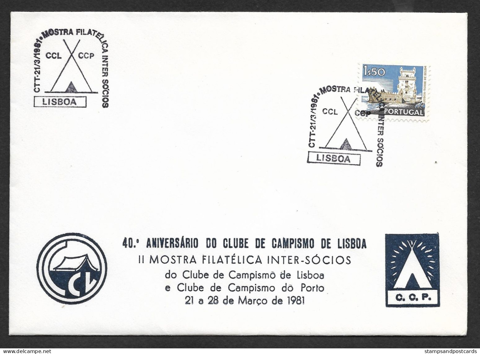 Portugal Cachet Commémoratif  Porto Camping Club Expo Philatelique 1981 Stamp Expo Event Postmark - Postal Logo & Postmarks