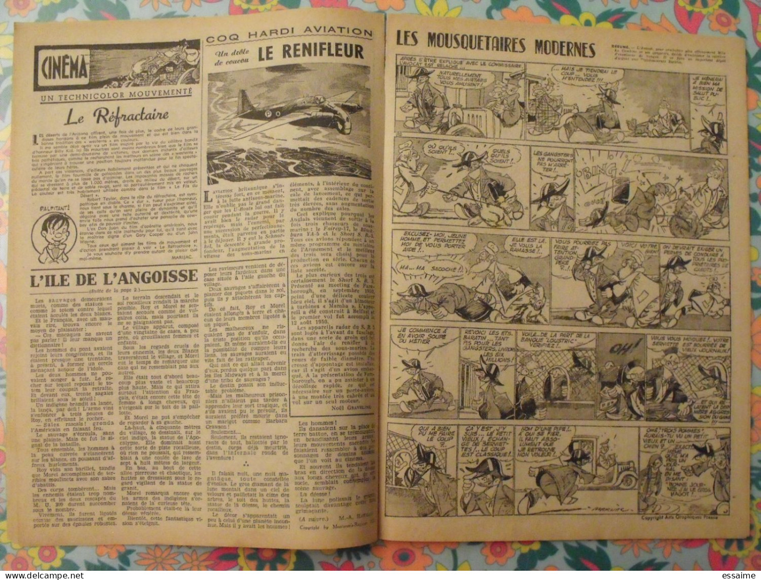 9 numéros de Coq Hardi de 1951. Sitting Bull, jacques canada, roland, marco polo, père noël. A redécouvrir