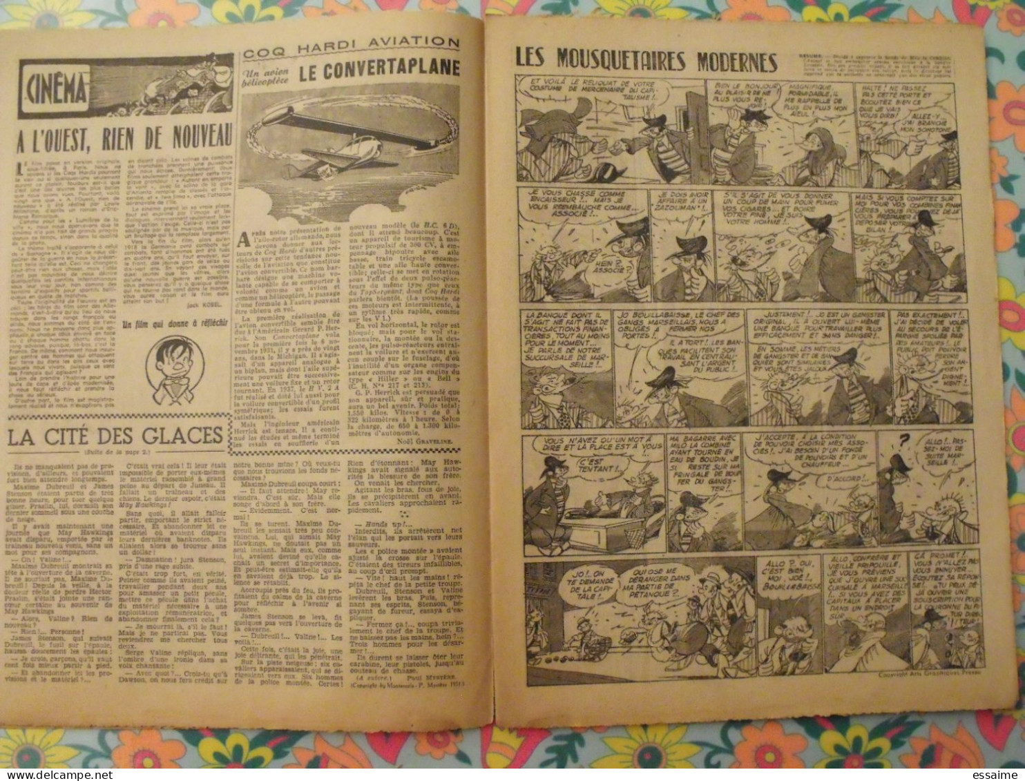 9 numéros de Coq Hardi de 1951. Sitting Bull, jacques canada, roland, marco polo, père noël. A redécouvrir