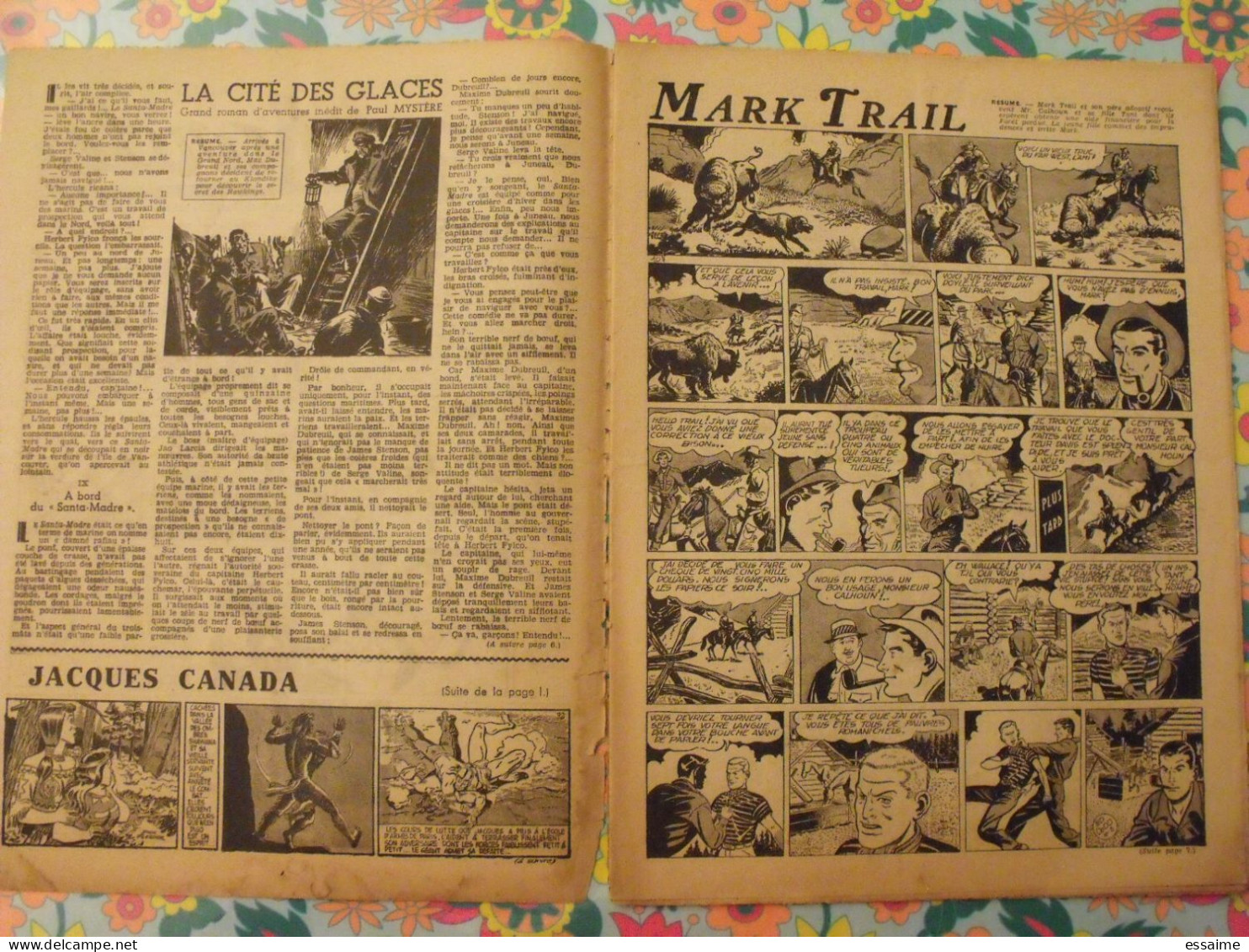 9 numéros de Coq Hardi de 1951. Sitting Bull, jacques canada, roland, marco polo, père noël. A redécouvrir