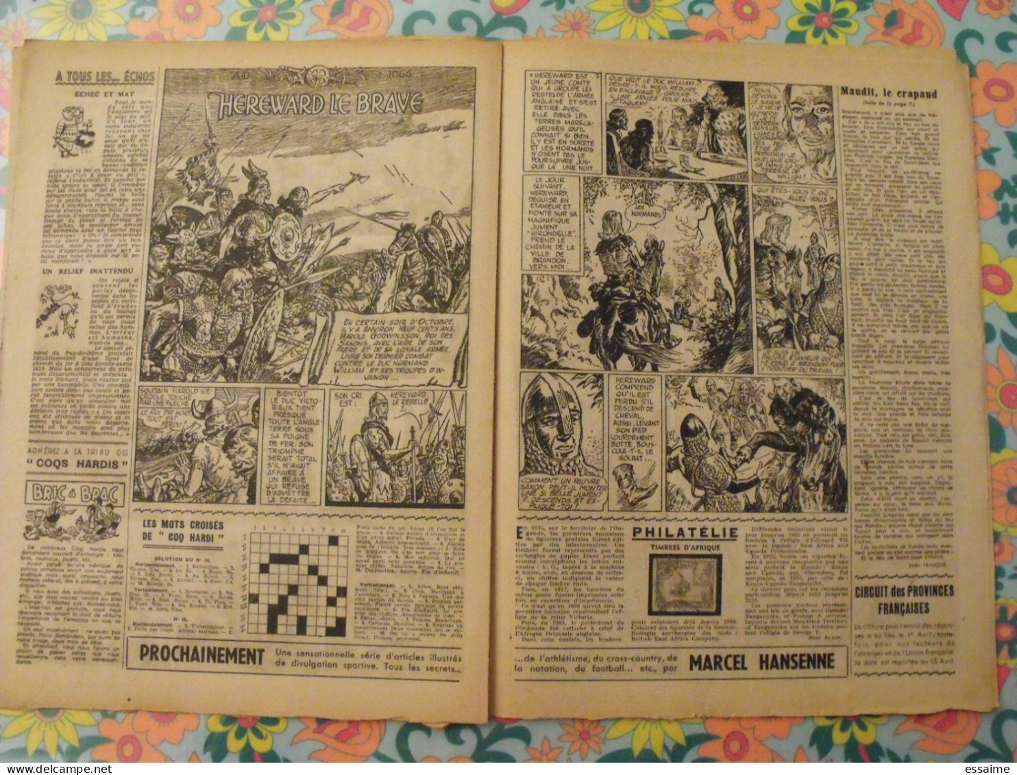 9 numéros de Coq Hardi de 1951. Sitting Bull, jacques canada, roland, marco polo, père noël. A redécouvrir