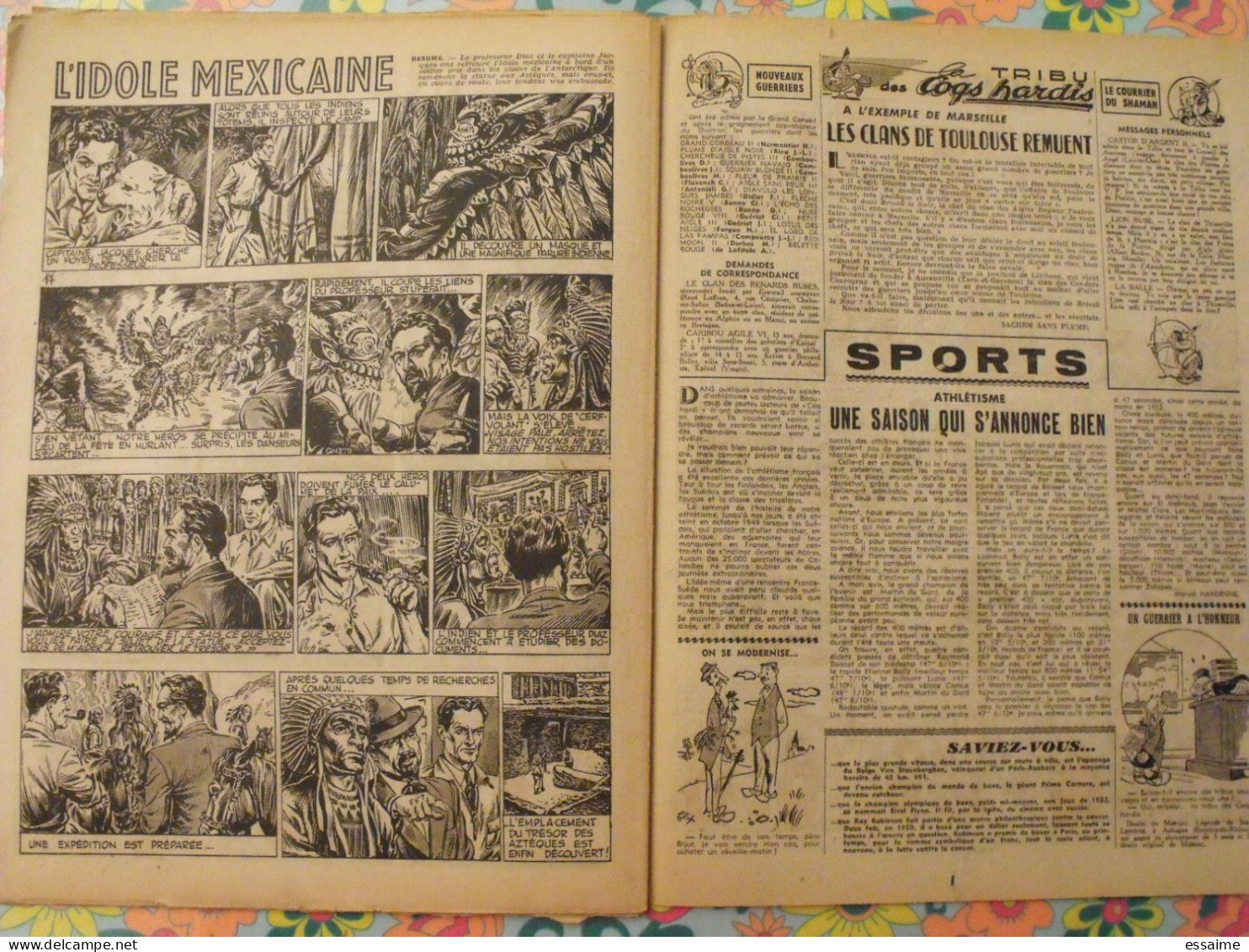 9 numéros de Coq Hardi de 1951. Sitting Bull, jacques canada, roland, marco polo, père noël. A redécouvrir