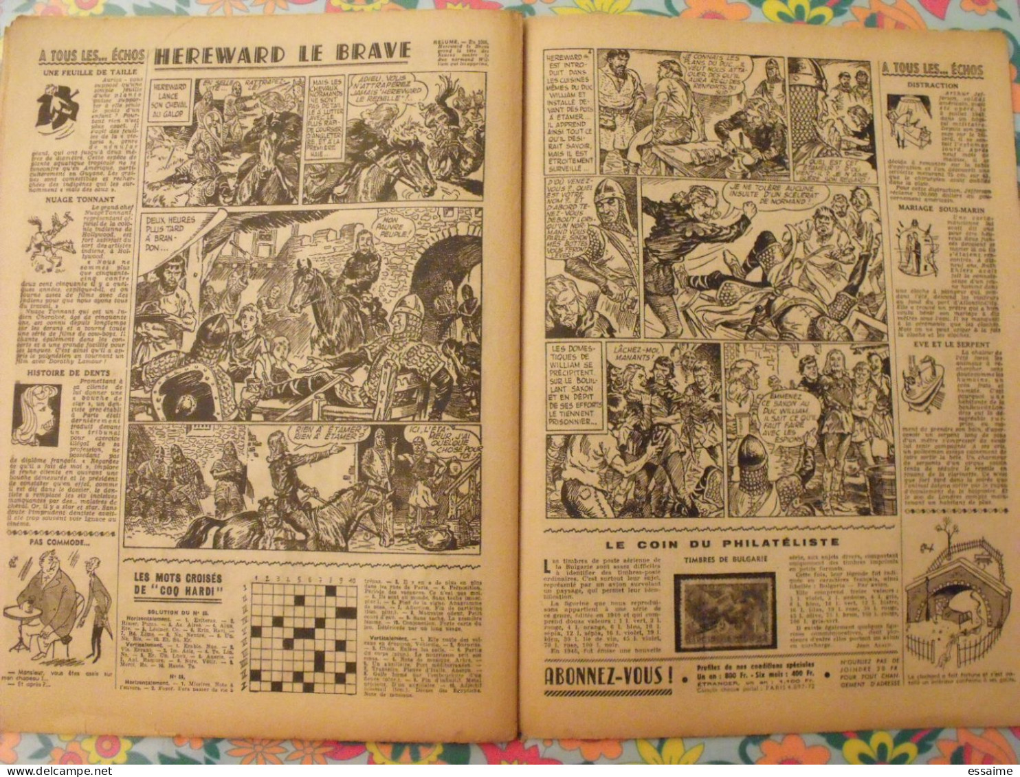 9 numéros de Coq Hardi de 1951. Sitting Bull, jacques canada, roland, marco polo, père noël. A redécouvrir