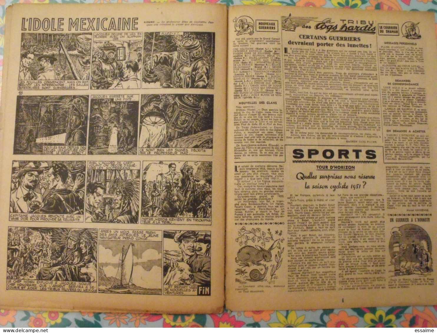 9 numéros de Coq Hardi de 1951. Sitting Bull, jacques canada, roland, marco polo, père noël. A redécouvrir