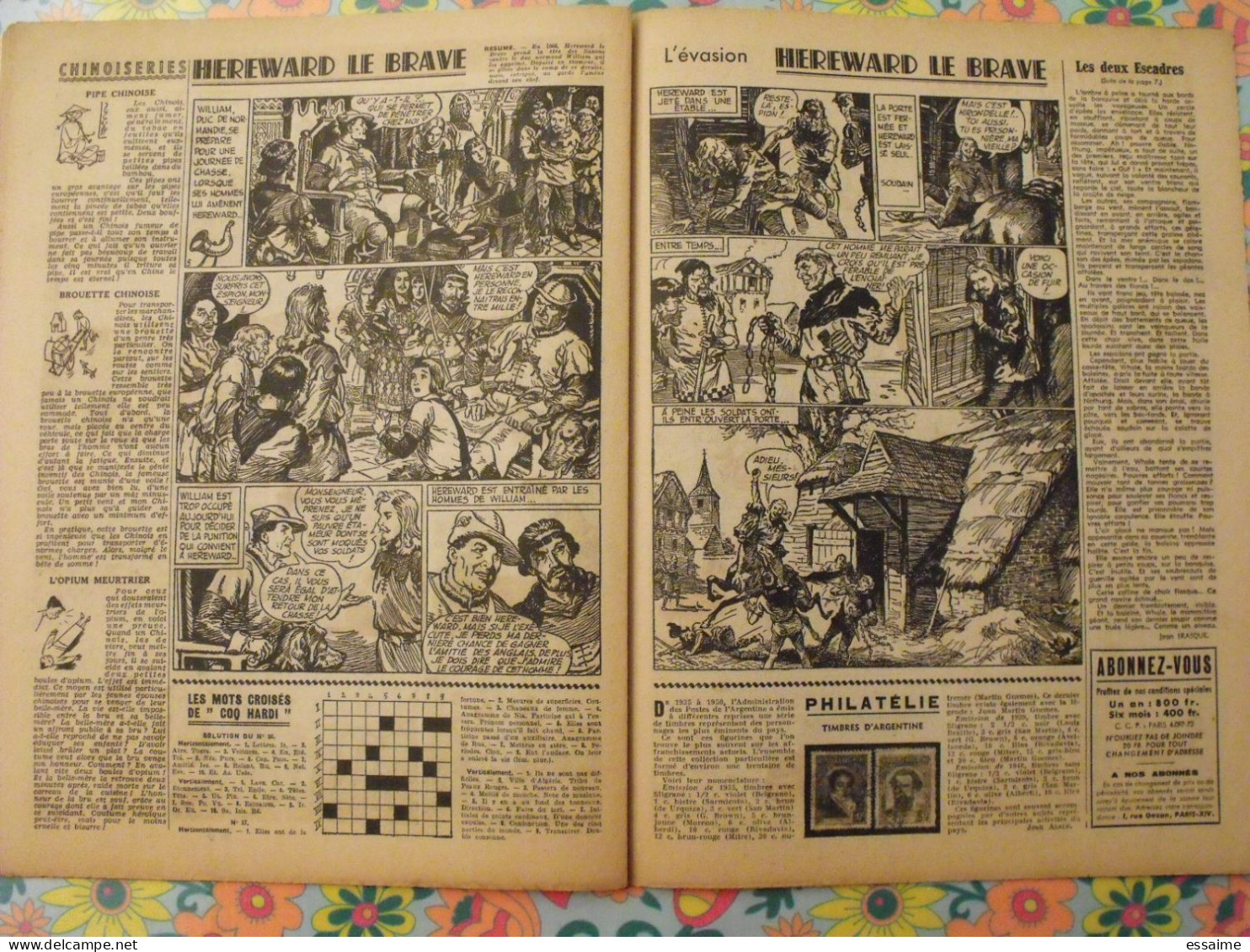 9 numéros de Coq Hardi de 1951. Sitting Bull, jacques canada, roland, marco polo, père noël. A redécouvrir