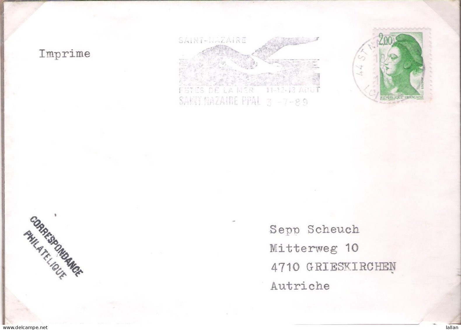 Flying Gull, Postmark, Philatelic Cover, France, 1989, Condition As Shown, LPS4 - Meeuwen