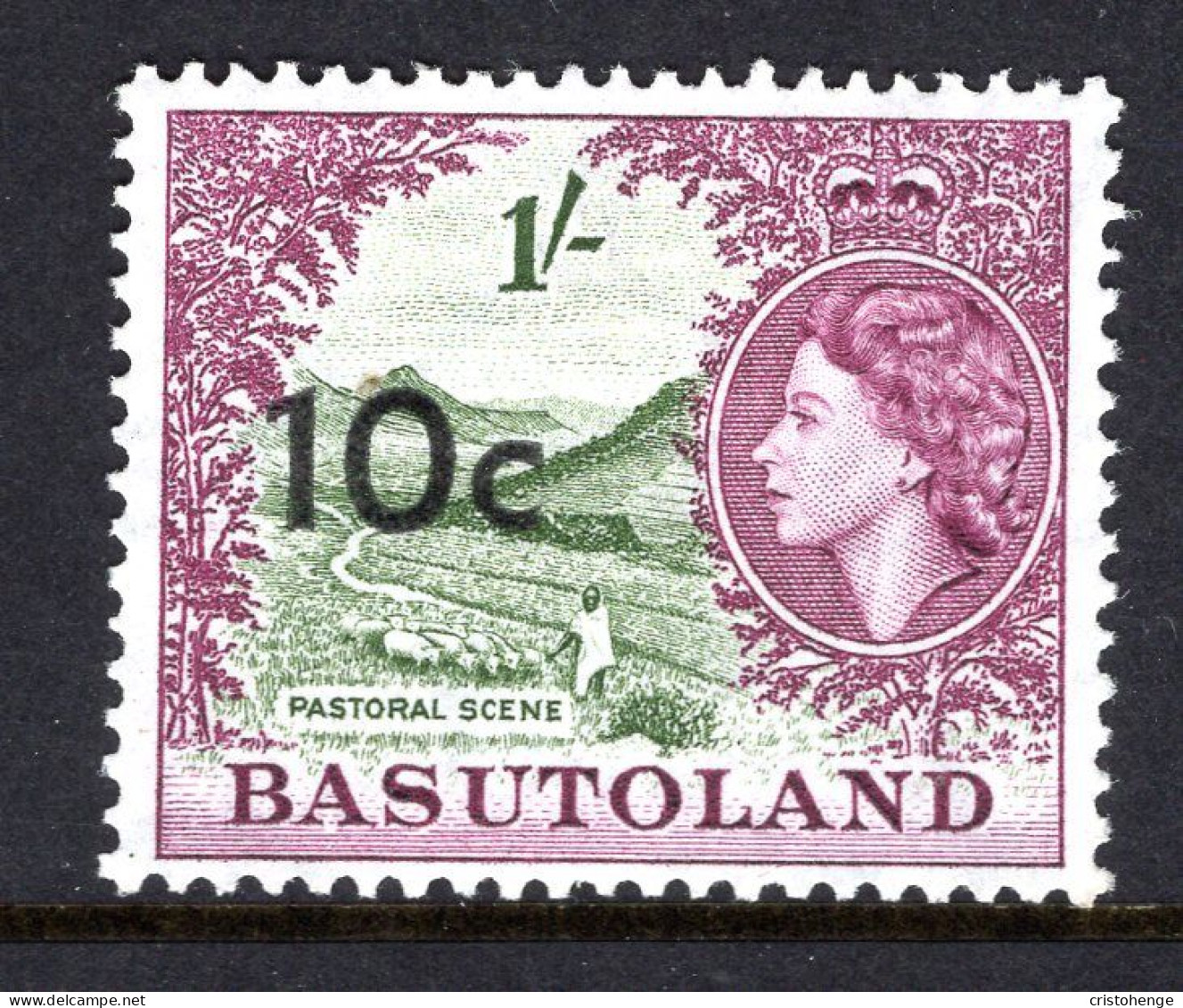 Basutoland 1961 Decimal Surcharges - 10c On 1/- Pastoral Scene - Type I - HM (SG 64) - 1933-1964 Kronenkolonie