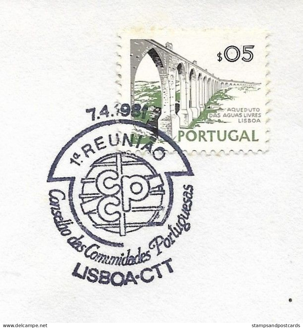 Portugal Cachet Commémoratif  Conseil Des Communautés Portugaise Émigration 1981 Emigration Communities Event Pmk - Maschinenstempel (Werbestempel)