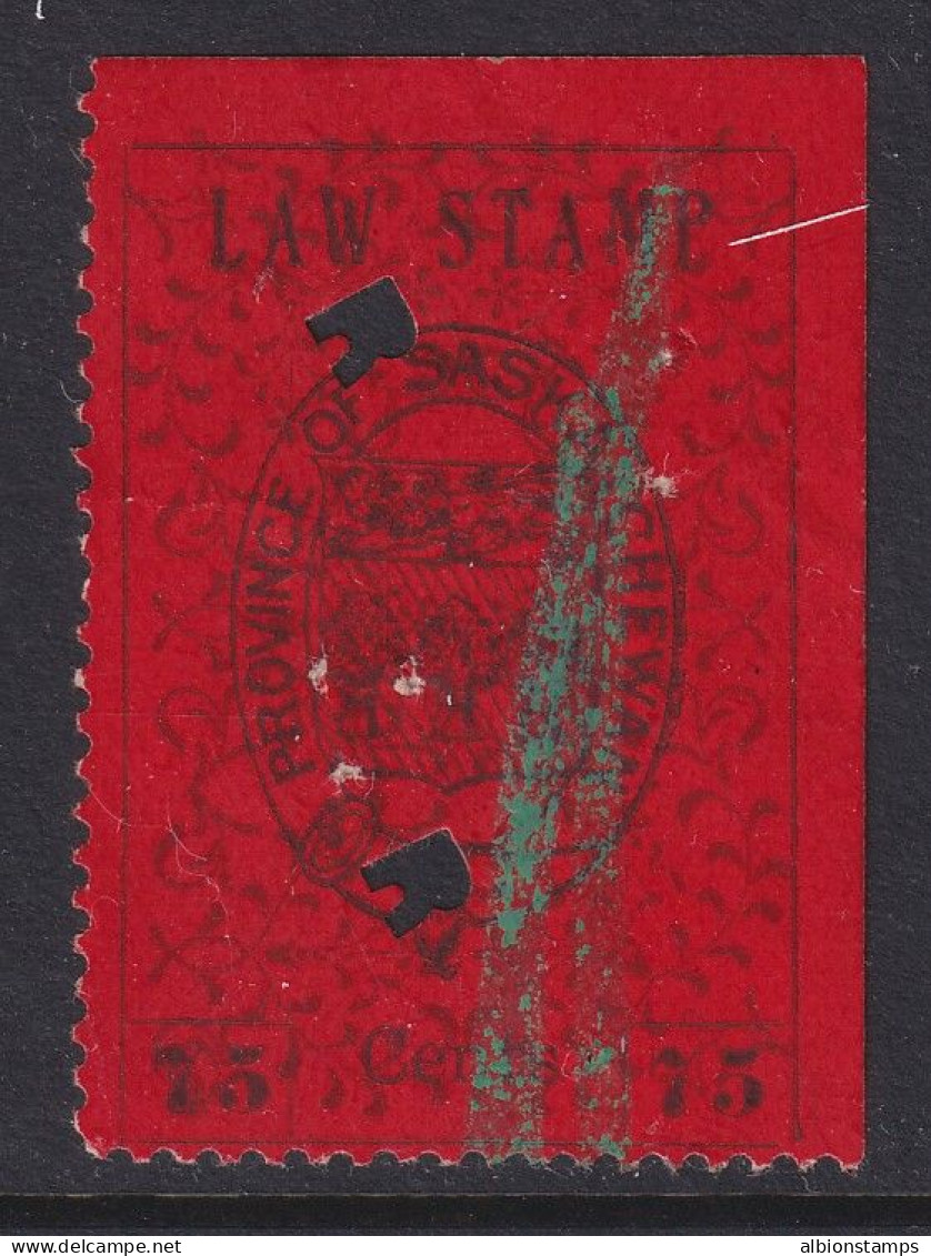 Canada Revenue (Saskatchewan), Van Dam SL6, Used (couple Staple Holes) - Steuermarken