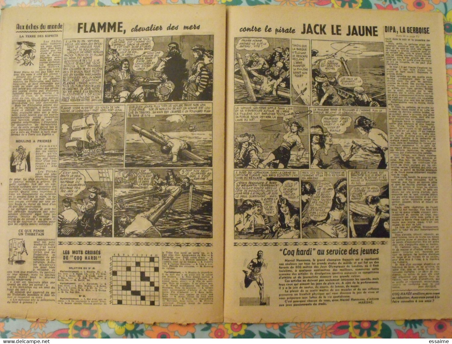 10 numéros de Coq Hardi de 1951. Sitting Bull, jacques canada, roland, marco polo, père noël, choucas. A redécouvrir