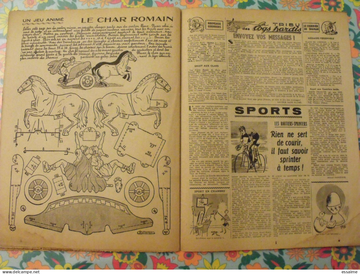 10 numéros de Coq Hardi de 1951. Sitting Bull, flamberge, roland, foufou, baby baluchon mat. A redécouvrir