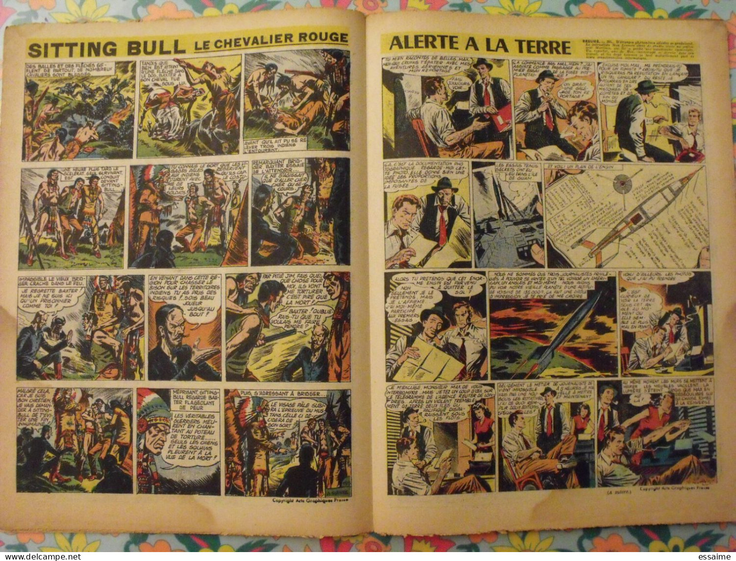 5 numéros de Coq Hardi de 1951. Sitting Bull, flamberge, roland, foufou, baby baluchon mat. A redécouvrir