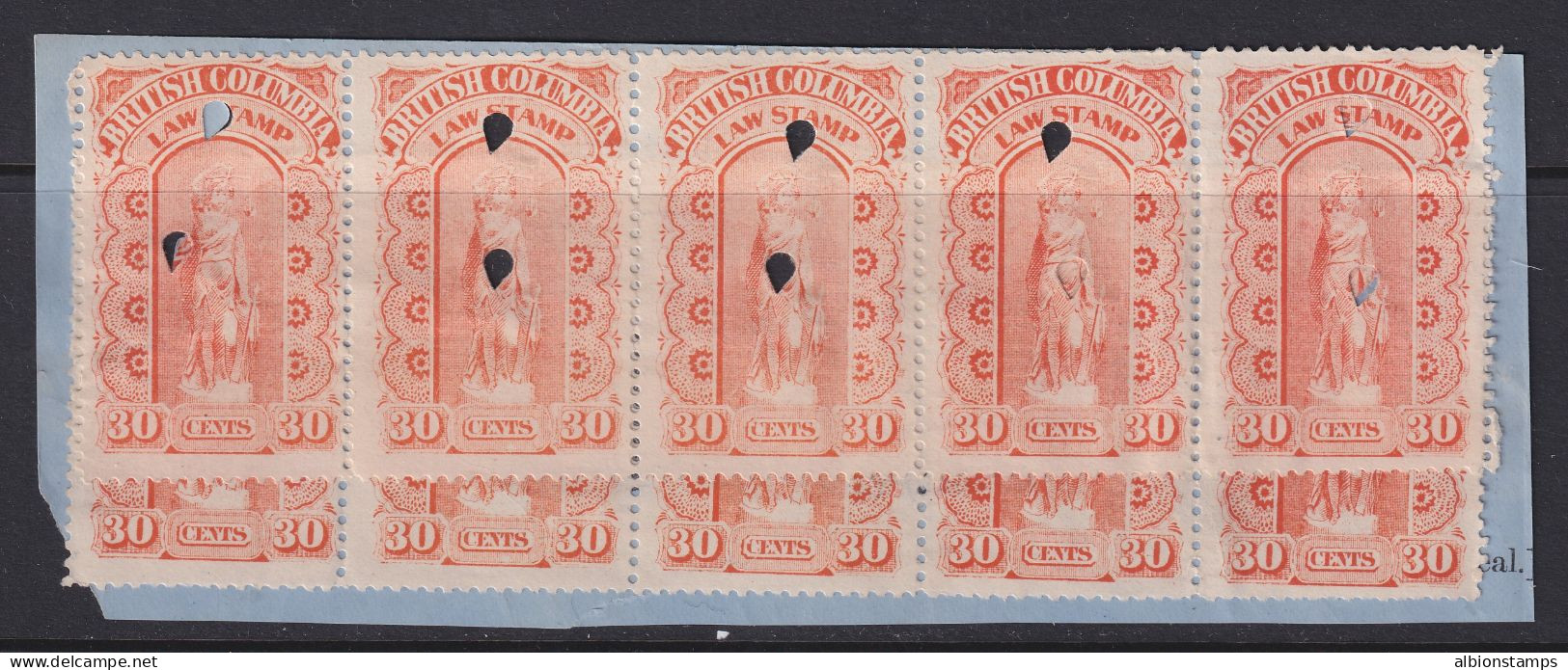 Canada Revenue (British Columbia), Van Dam BCL13b, Used Strips - Steuermarken