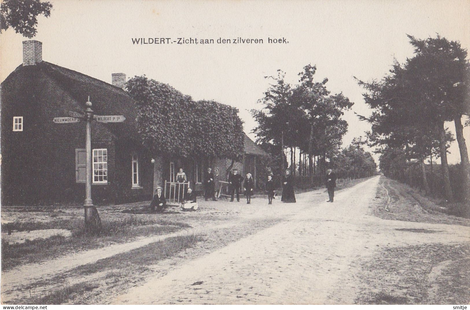 WILDERT ESSEN KALMTHOUT 1912 ZICHT ZILVEREN HOEK CAFÉ WEGWIJZER - MOOIE ANIMATIE - UITG ONBEKEND-VERVOORT WUUSTWEZEL? - Essen