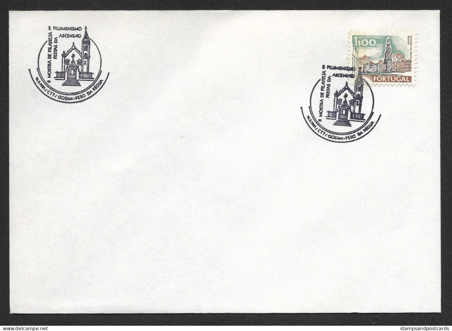 Portugal Cachet Commémoratif Expo Philatelique Godim Peso Da Régua 1981 Event Postmark Eglise Church - Sellados Mecánicos ( Publicitario)