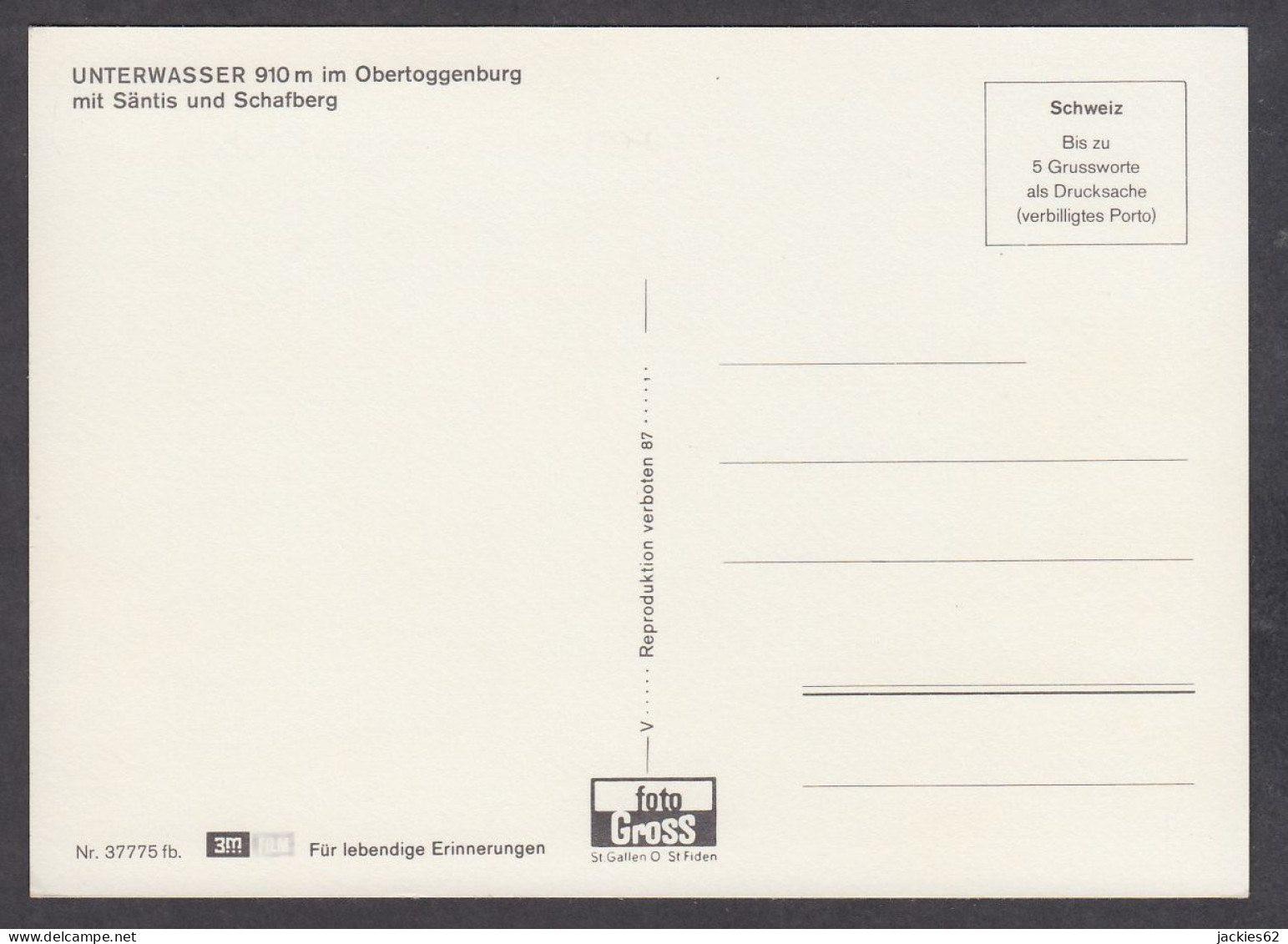 109904/ UNTERWASSER Mit Säntis Und Schafberg - Wildhaus-Alt Sankt Johann