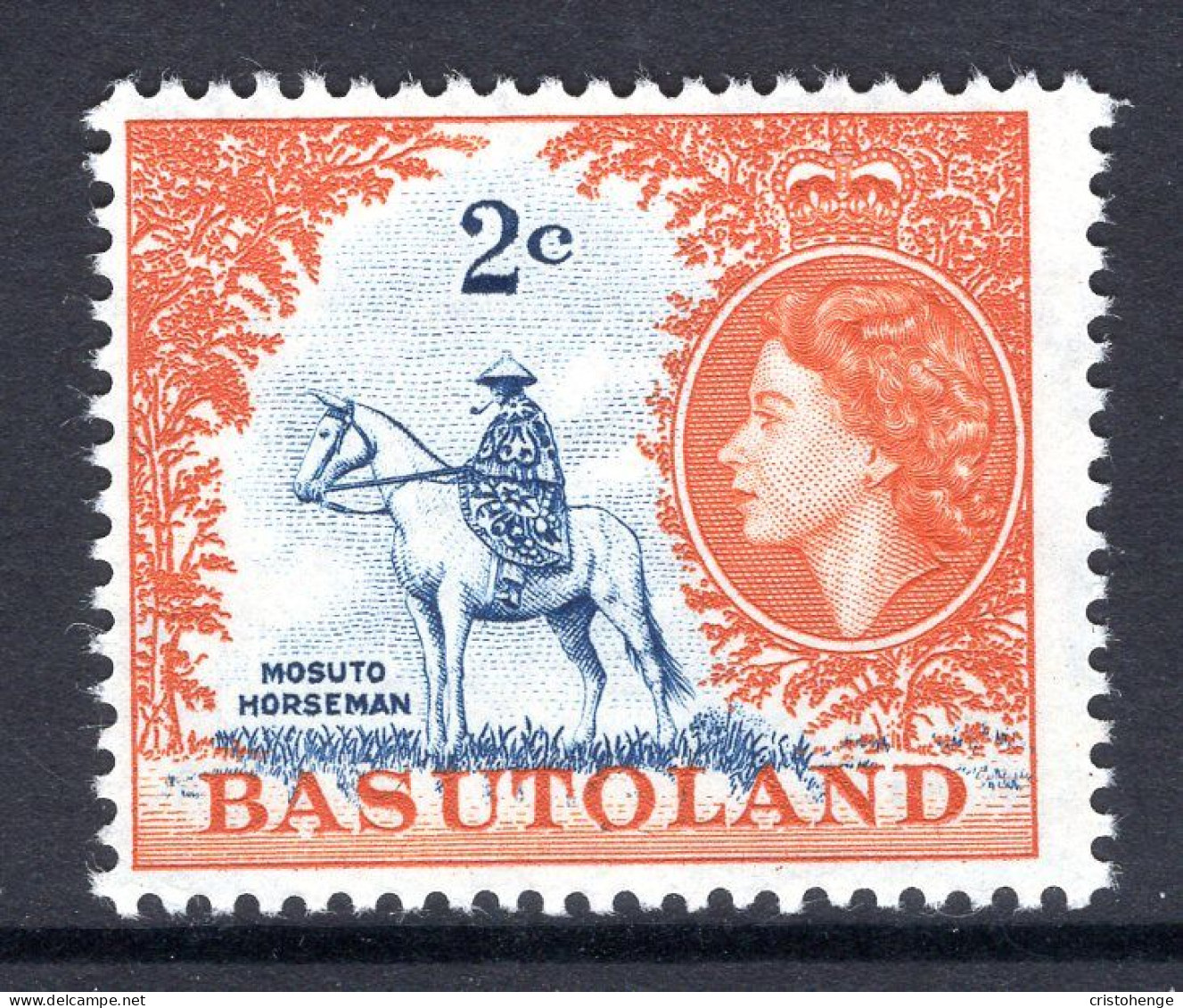 Basutoland 1961-63 Decimal Pictorials - 2c Mosuto Horseman HM (SG 71) - 1933-1964 Kronenkolonie