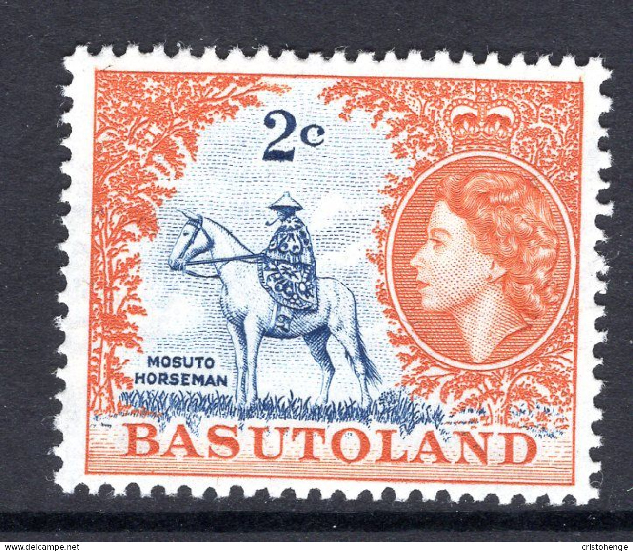 Basutoland 1961-63 Decimal Pictorials - 2c Mosuto Horseman HM (SG 71) - 1933-1964 Colonia Británica