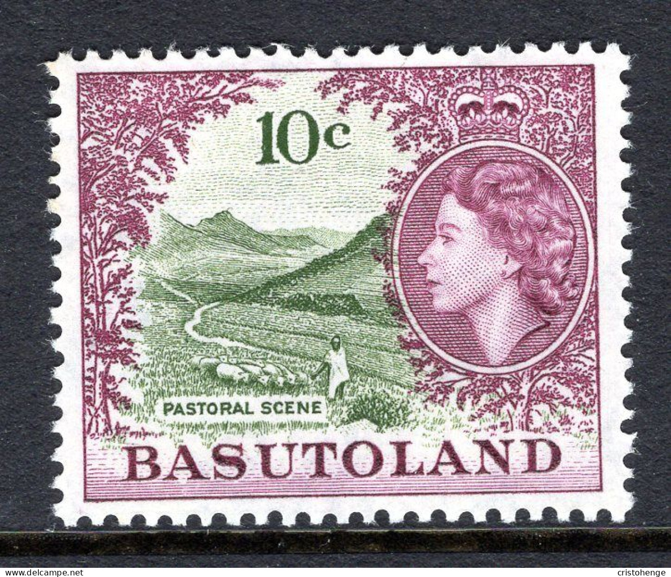 Basutoland 1961-63 Decimal Pictorials - 10c Pastoral Scene HM (SG 75) - 1933-1964 Colonia Británica