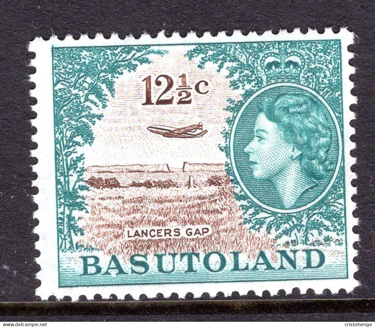 Basutoland 1961-63 Decimal Pictorials - 12½c Aeroplane Over Lancers Gap HM (SG 76) - 1933-1964 Colonie Britannique