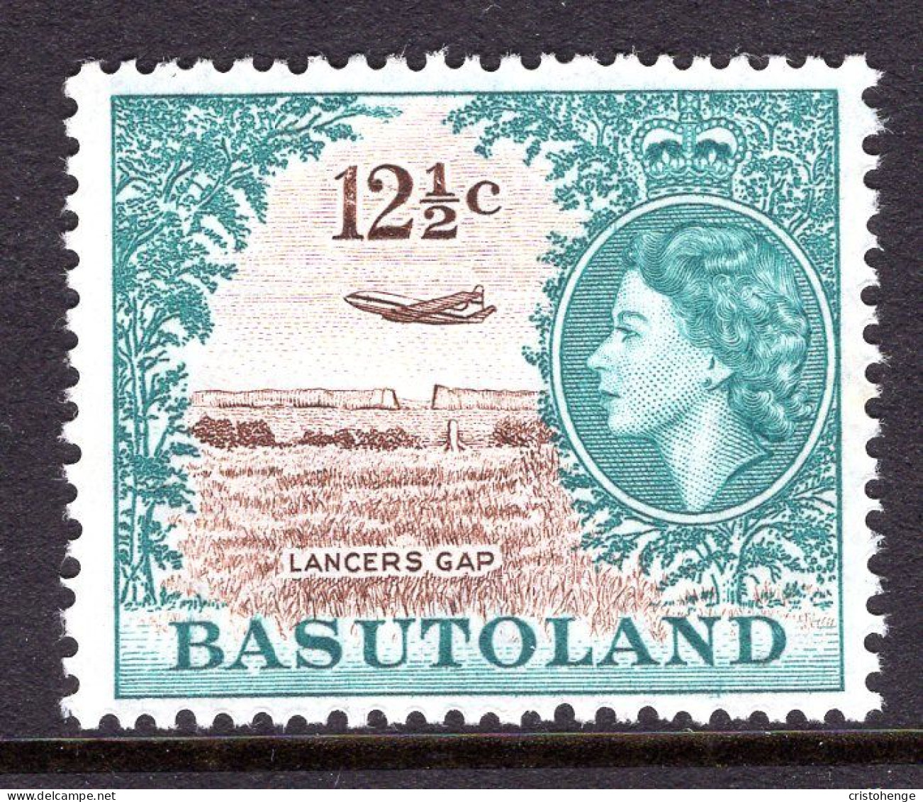 Basutoland 1961-63 Decimal Pictorials - 12½c Aeroplane Over Lancers Gap HM (SG 76) - 1933-1964 Crown Colony