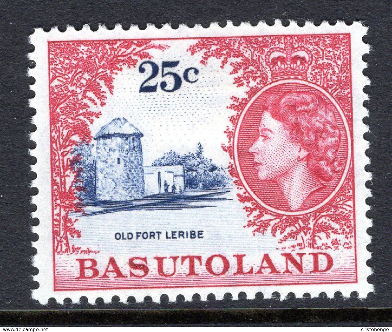 Basutoland 1961-63 Decimal Pictorials - 25c Old Fort Leribe HM (SG 77) - 1933-1964 Colonie Britannique