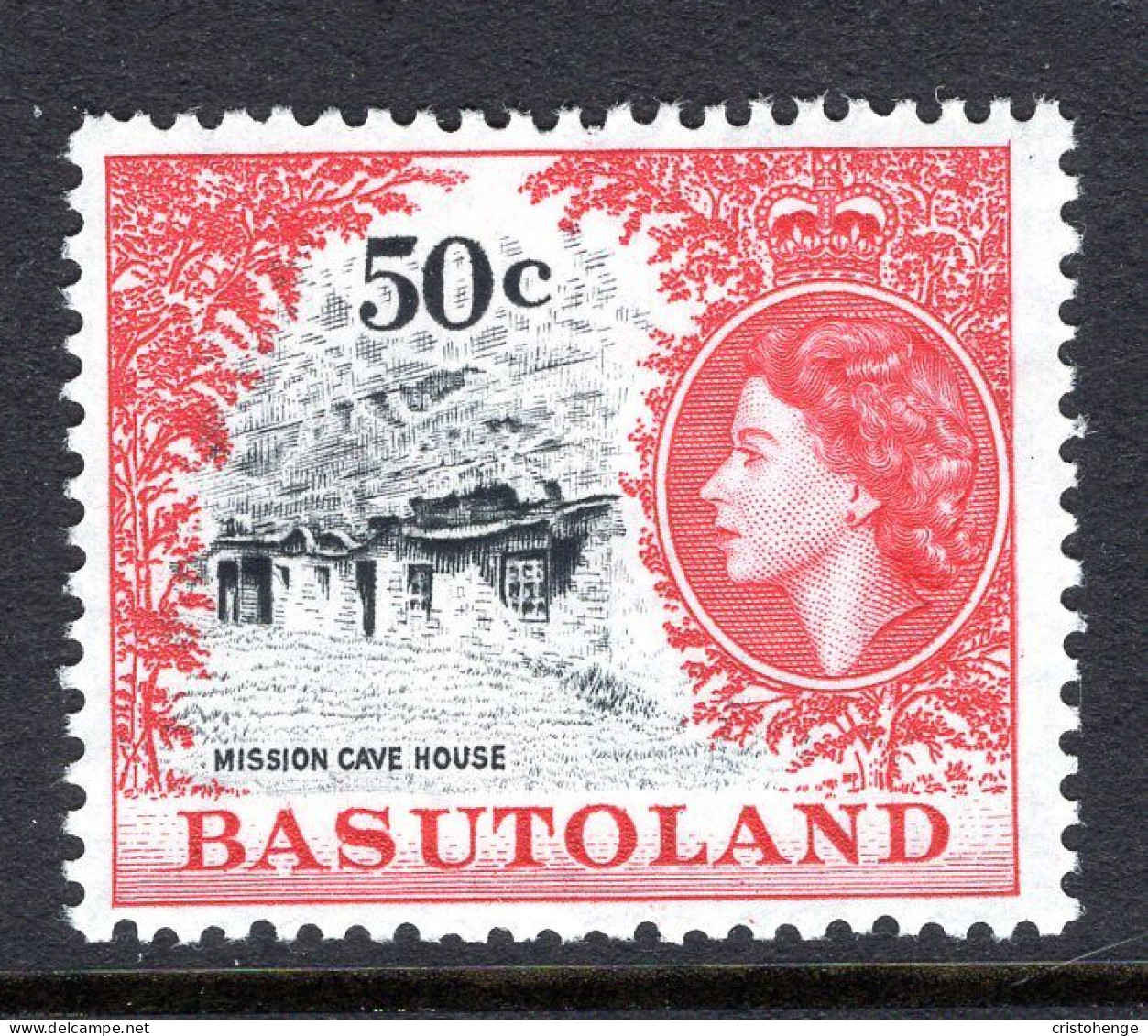 Basutoland 1961-63 Decimal Pictorials - 50c Mission Cave House HM (SG 78) - 1933-1964 Kronenkolonie