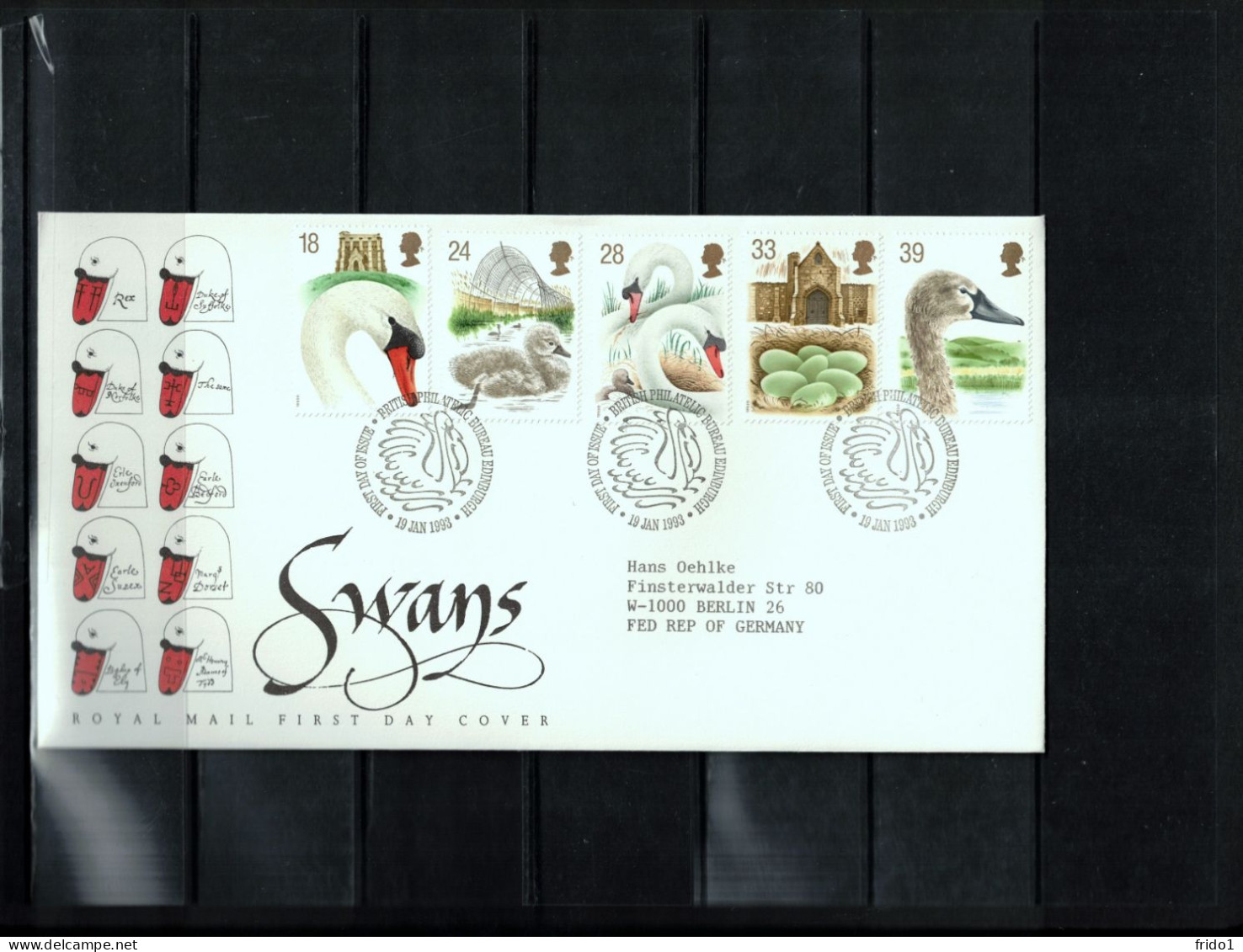 Great Britain 1993 Swans FDC - Cigni