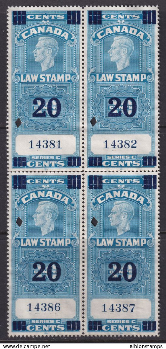 Canada Revenue (Federal), Van Dam FSC22, Used Block - Fiscale Zegels
