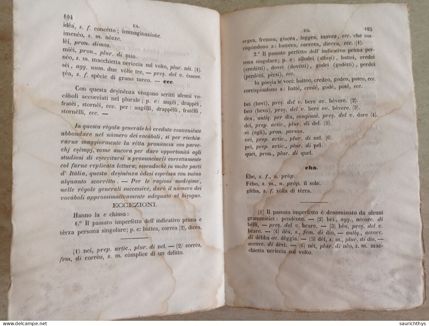 Guida Pratica Per La Retta Pronuncia Della Lingua Italiana Isidoro Teseschi Di Trieste Siena 1862 - Old Books