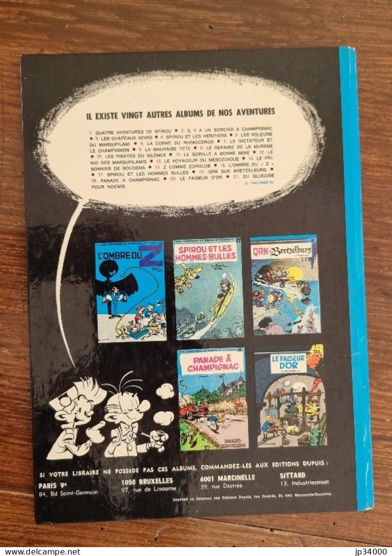 Les Chapeaux Noirs Et 3 Autres Aventures De SPIROU Et Fantasio (N°3) 1972 (C) Dos Rond Bleu - Spirou Et Fantasio
