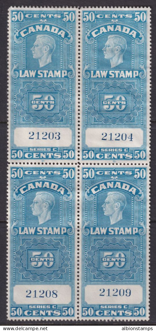 Canada Revenue (Federal), Van Dam FSC25, MNG (no Gum) Block - Steuermarken