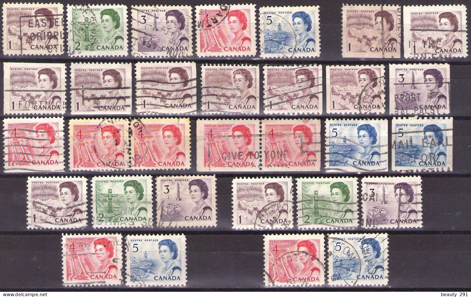 Canada 1967 - ELIZABETH II - Mi 398-402A,C,D,E - USED - Oblitérés