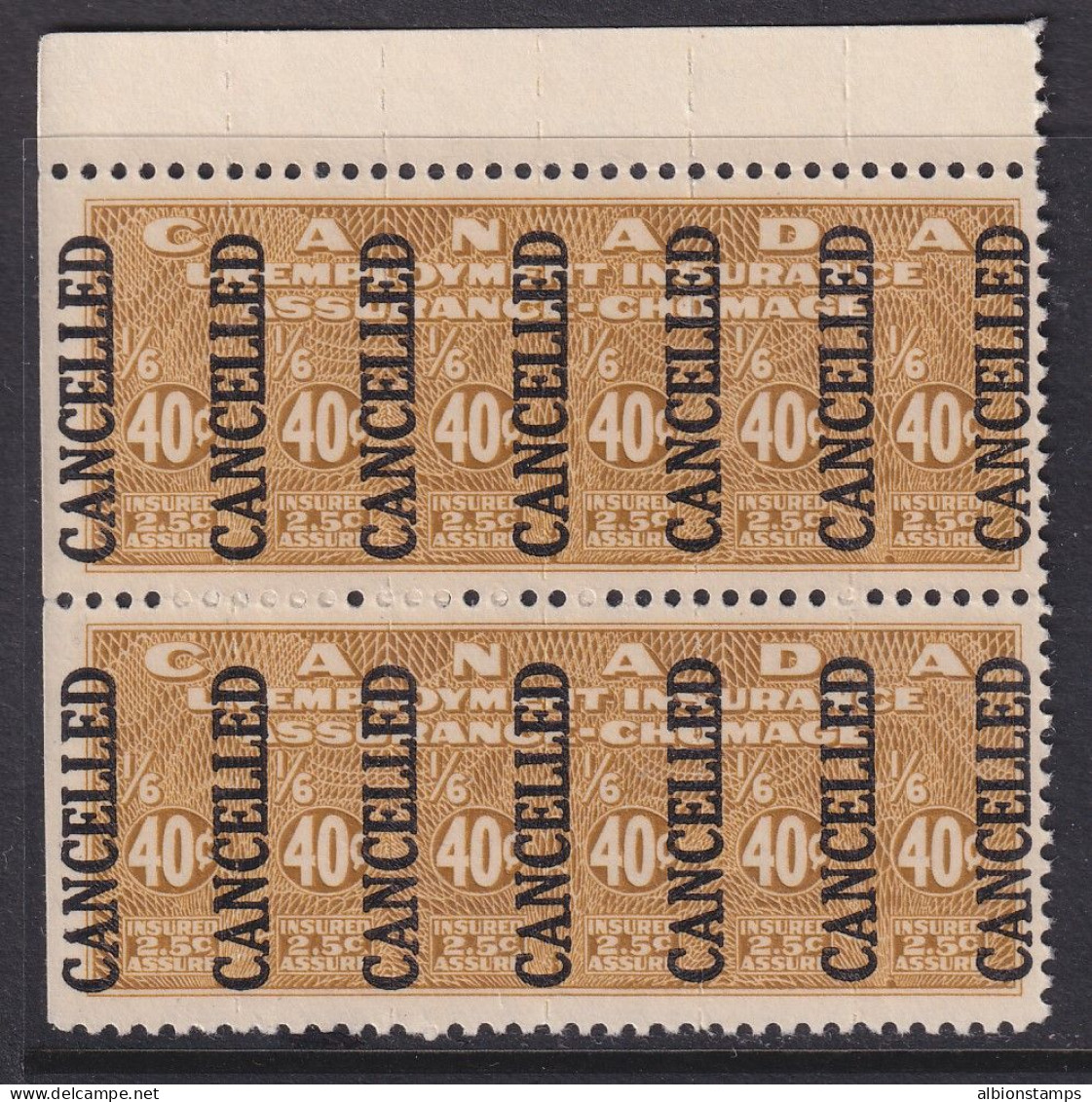 Canada Revenue (Federal), Van Dam FU4, MNH Pair, Specimen - Steuermarken