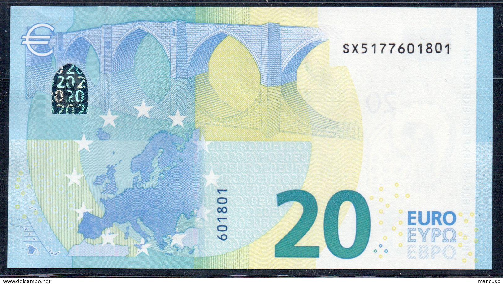 EURO 20  ITALIA SX  S027  "17"  LAGARDE  UNC - 20 Euro