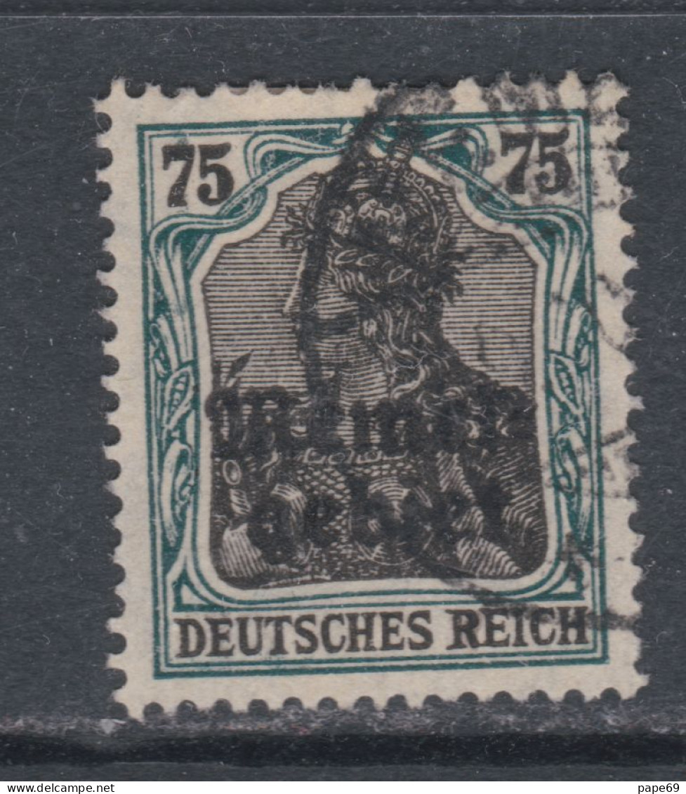 Memel N° 11 O Timbre D' Allemagne Surchargés : 75 P. Vert Et Noir, Oblitéré, Sinon TB - Usati