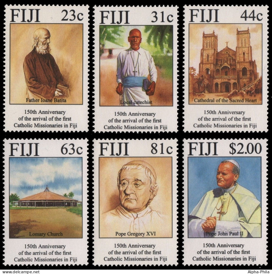 Fidschi 1994 - Mi-Nr. 716-721 ** - MNH - Papst Johannes Paul II - Fidji (1970-...)