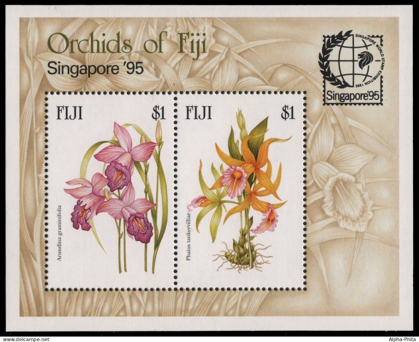 Fidschi 1995 - Mi-Nr. Block 16 ** - MNH - Orchideen / Orchids - Fiji (...-1970)
