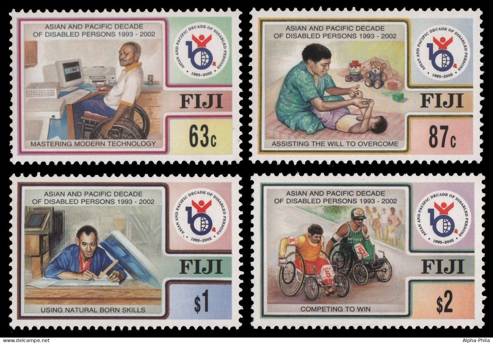 Fidschi 1998 - Mi-Nr. 835-838 ** - MNH - Dekade Der Behinderten - Fiji (...-1970)