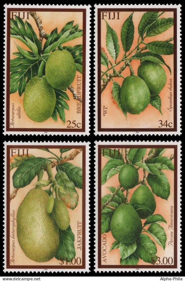 Fidschi 2002 - Mi-Nr. 1006-1009 ** - MNH - Früchte / Fruits - Fiji (...-1970)