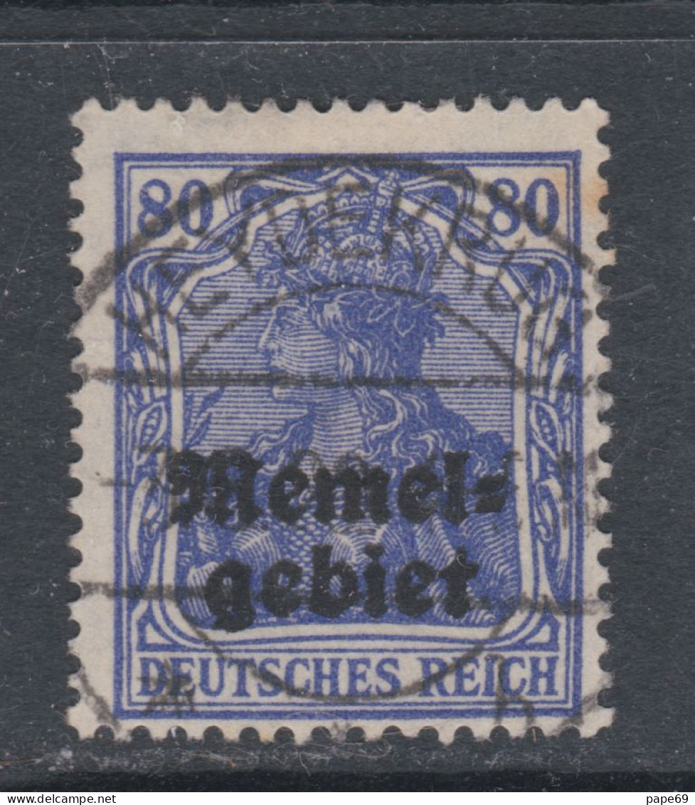 Memel N° 12 O Timbre D' Allemagne Surchargés : 80 P. Outremer, Oblitéré, Sinon TB - Oblitérés