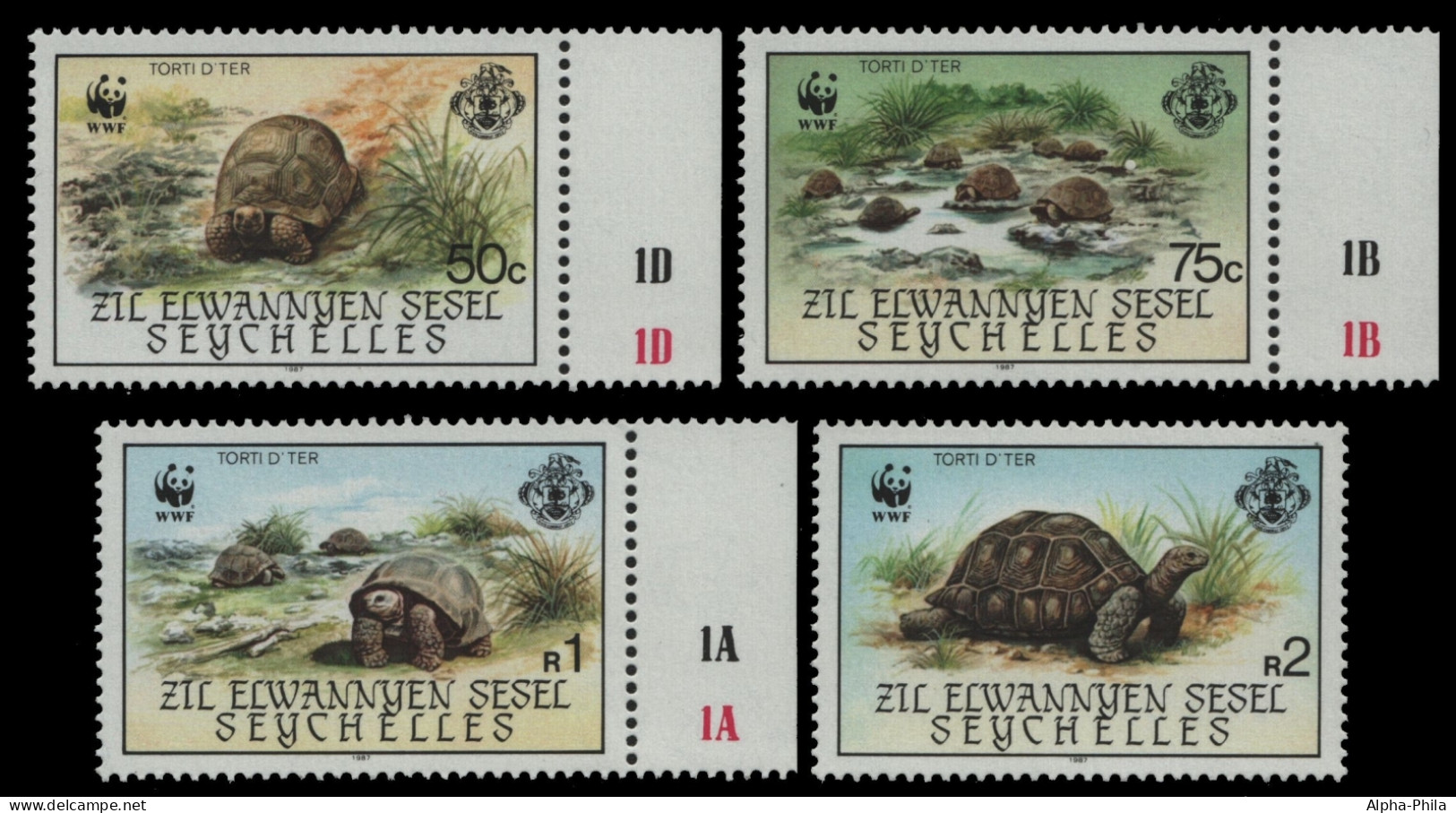 Äußere Seychellen 1987 - Mi-Nr. 137-140 ** - MNH - Schildkröte / Tortoise (III) - Seychelles (1976-...)