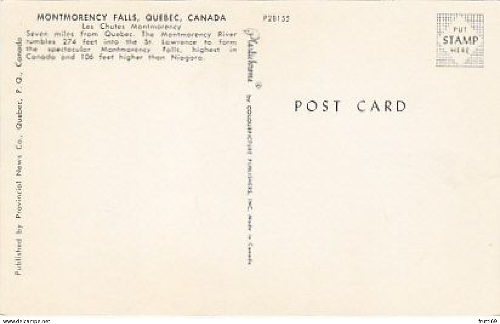 AK 180870 CANADA - Quebec - Montmorency Falls - Chutes Montmorency
