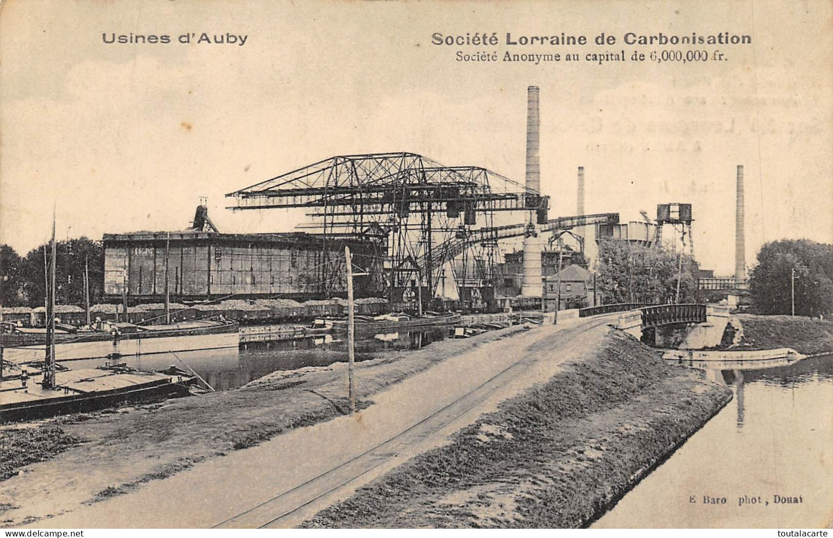 CPA 59 USINES D'AUBY SOCIETE LORRAINE DE CARBONISATION - Auby