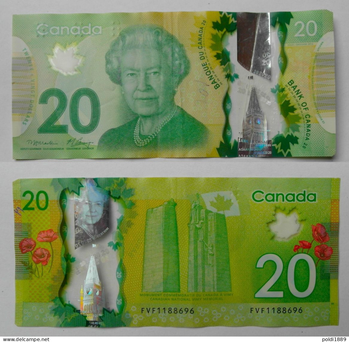 Kanada Canada 20 Dollars 2012 Königin Elisabeth Queen Elizabeth Polymer Gebraucht Mit Falzen B - Kanada