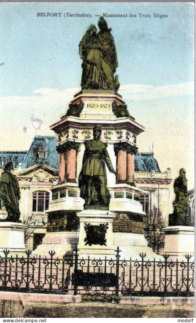 CPA - 90 - Belfort - Monument Des Trois Sièges - Colorisée - Belfort – Siège De Belfort