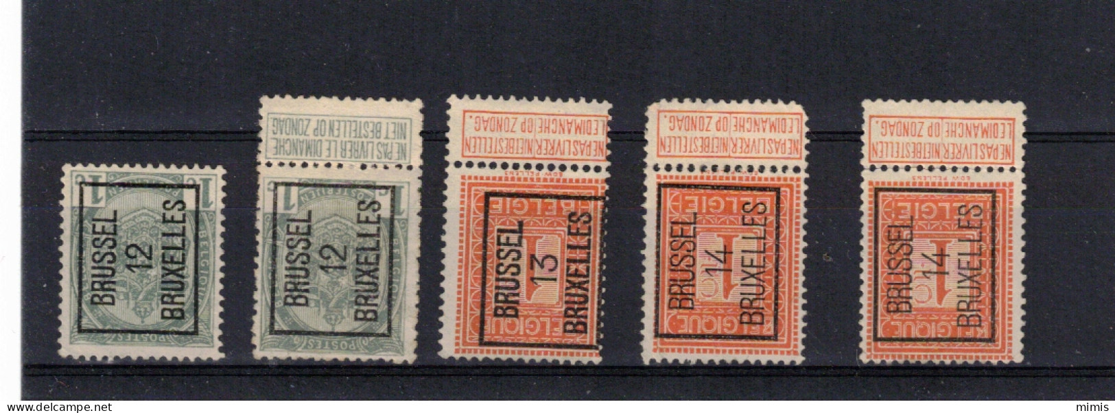 BELGIQUE  Préos    N° 53  (avec Et Sans Bandelette) + 108 - Typografisch 1912-14 (Cijfer-leeuw)