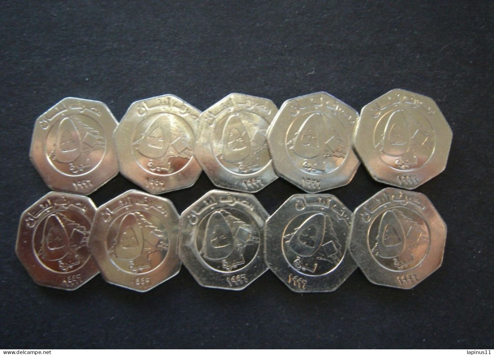 Lebanon  Liban 50 Livres 1996 Lot Of 10 Coins - Lebanon