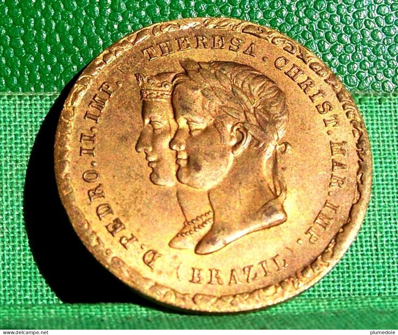 XIX° MEDAILLE  BRESIL ,  PEDRO.II.IMP THERESA.CHRIST.MAR.IMP . BRAZIL 1849 EMPEREUR PIERRE II & MARIE THERESE OLD MEDAL - Monarchia / Nobiltà