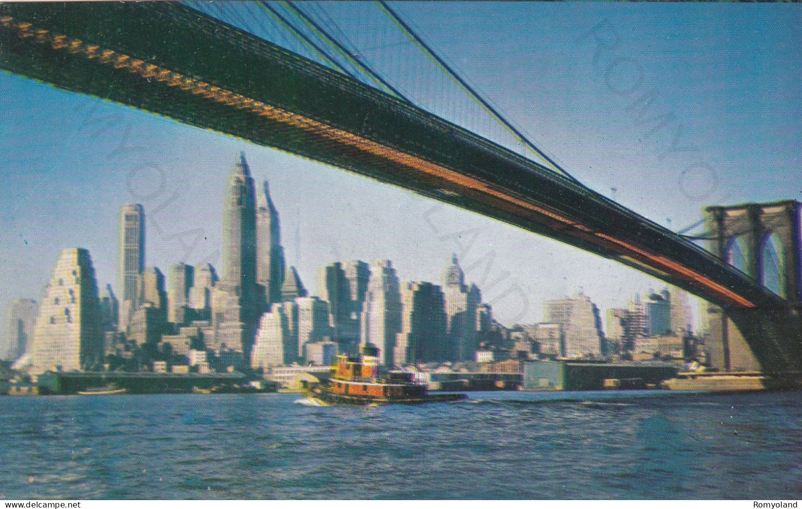 CARTOLINA  NEW YORK CITY,NEW YORK,STATI UNITI-BROOKLYN BRIDGE SPANNING THE EAST RIVER-NON VIAGGIATA - Brücken Und Tunnel